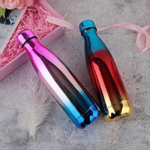 Rainbow Unique stainless steel water bottle, floral design stainless still water bottle, Gym Shaker Drink Bottle, water pot, water bottle,portable waterbottle, beautiful water bottle, Portable 500ml Double Wall Beautiful Water Bottle