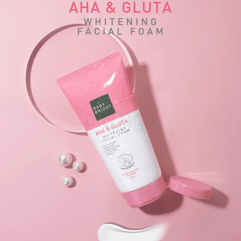 BABY BRIGHT AHA Gluta Whitening Facial Foam - 120g - Image 2