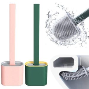 GOOD QUALITY NEW SILICONE TOILET CLEANING BRUSH AND HOLDER SET