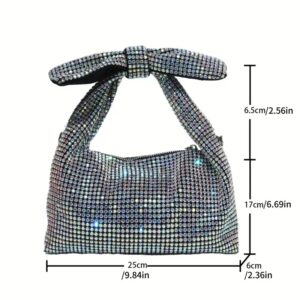 Glittery bowknot underarm bag large capacity