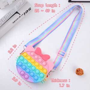 Pop Unicorn Bag Purse Handbags Silicone Rainbow Girl Children Push Bubble