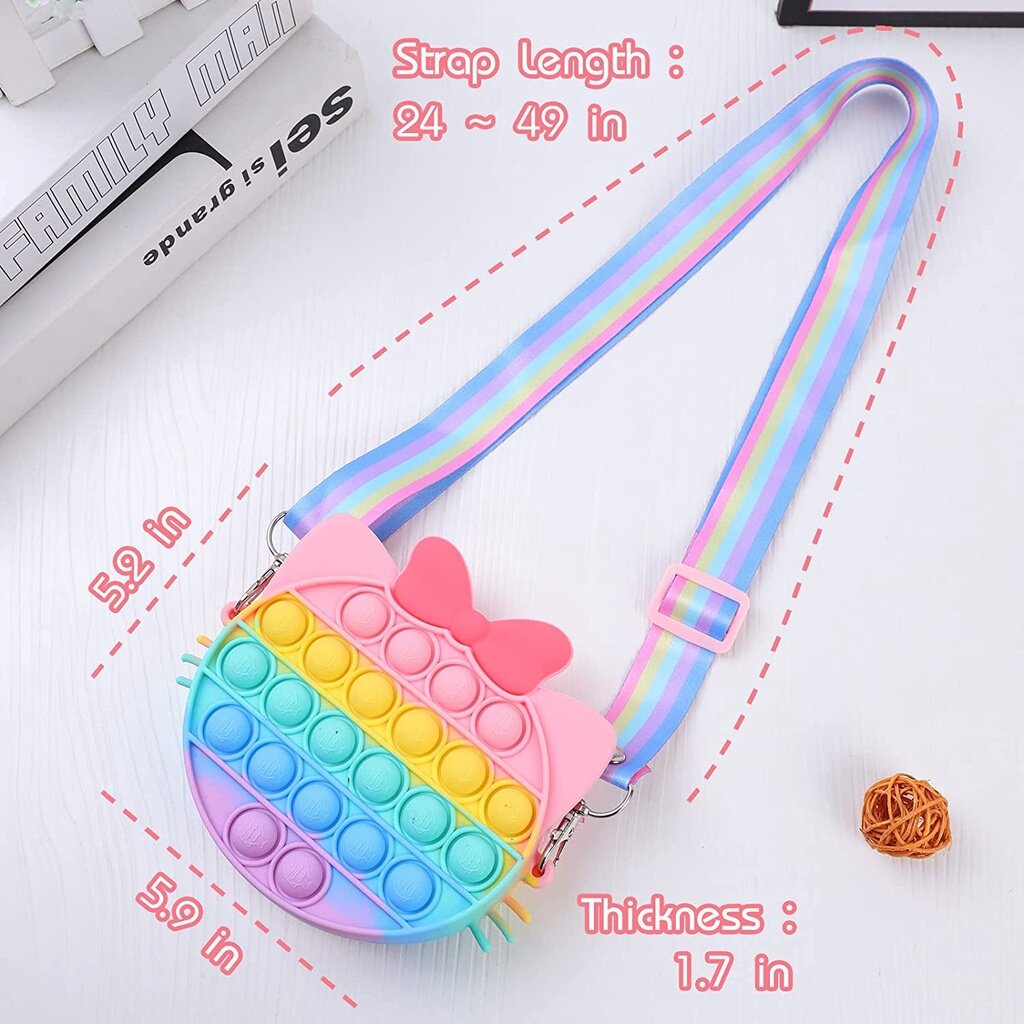Pop Unicorn Bag Purse Handbags Silicone Rainbow Girl Children Push Bubble